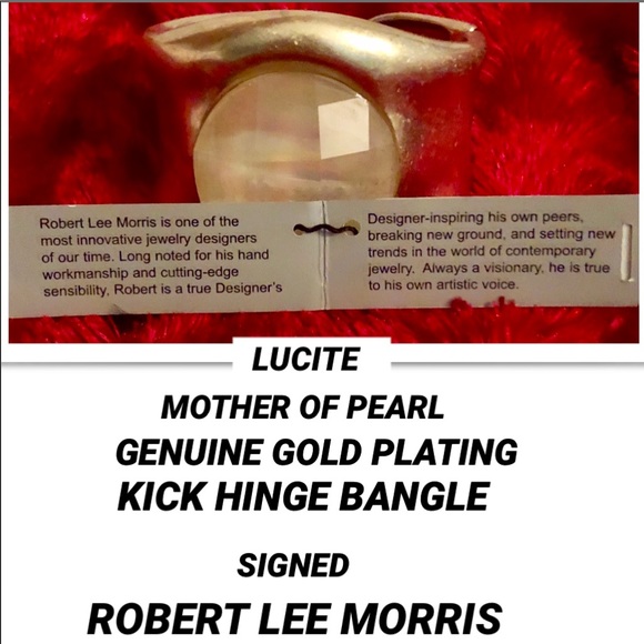 RLM•MOTHER OF PEARL LUCITE GOLD SOHO BANGLE - Picture 8 of 9